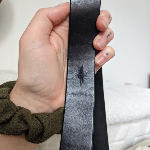 Y2K Vintage Black Leather Burnished Bronze Buckle - Picture 4 of 4